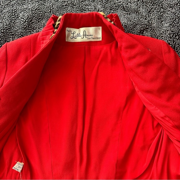 Very Rare Vintage Lilli Ann Suit Jacket🔥Dress Blazer🤩Leopard Fur Trim✨Small♥️ - Picture 3 of 15